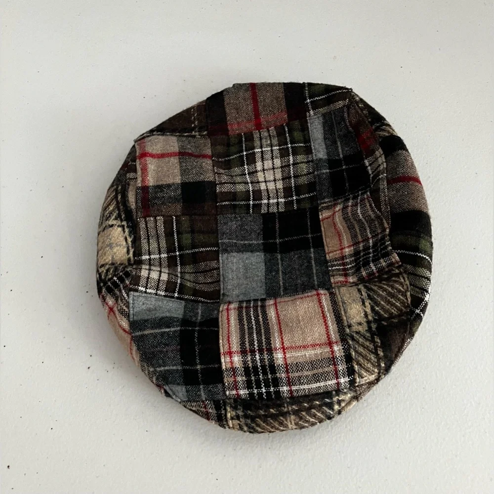 GAP Kids Multicolor plaid warm flat beret hat